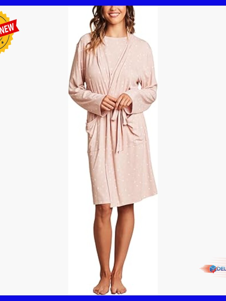 Ultra Soft Rib Robe Below Knee Length Relaxed Fit Patch Pockets